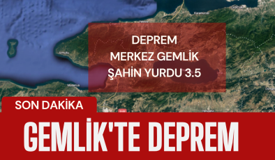 Bursa’da deprem 3.5 büyüklüğünde