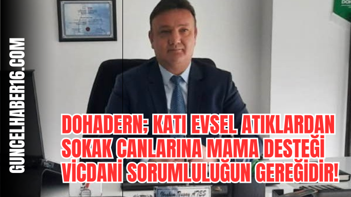 DOHADERN; Katı Evsel Atıklardan Sokak Canlarına Mama Desteği Vicdani Sorumluluğun Gereğidir!