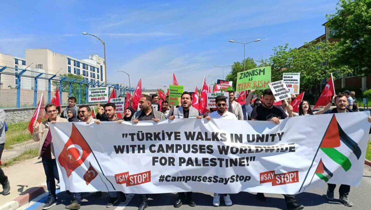 Edirne’de üniversite öğrencilerinden Filistin’e destek gösterisi
