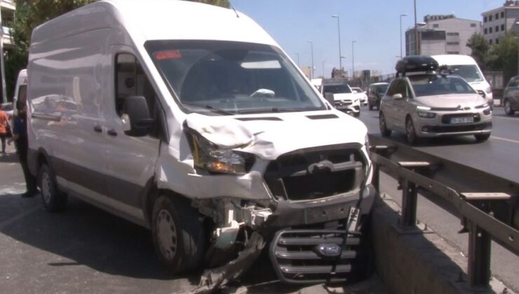 Avcılar’da panelvan araç ve ticari taksi çarpıştı: Taksi içerisindeki yolcu yaralandı