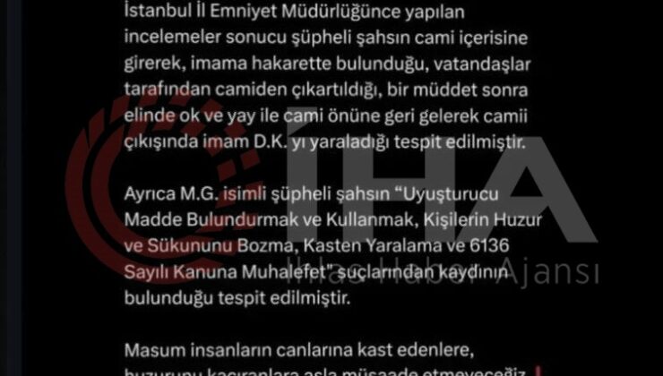 Bağcılar’da okla vurulan imam taburcu oldu: İmamın eşi: “Şükürler olsun, sağlık durumu iyi”
