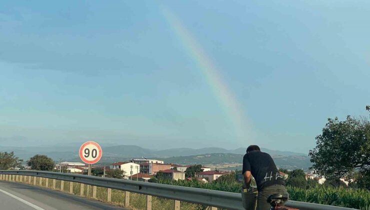 Biga’da gökkuşağı güzelliği