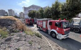 Esenyurt’ta otluk alanda çıkıp geniş alana yayılan yangın söndürüldü