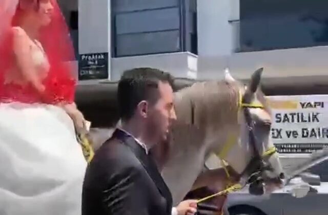 İstanbul’da at üstünde gelin alma geleneği yeniden yaşatıldı