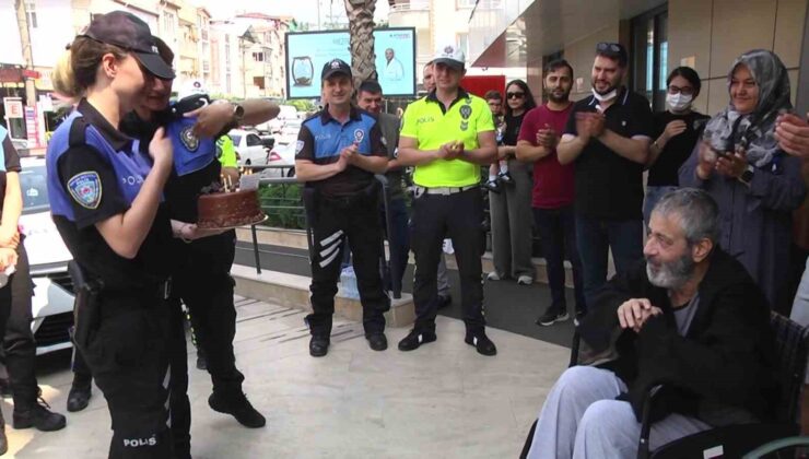 Kanser tedavisi gören polis memuruna meslektaşlarından duygunlandıran sürpriz