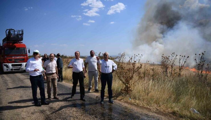 Keşan’da çıkan anız yangını büyüyor