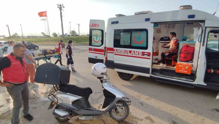 Keşan’da devrilen motosikletten düşen 2 kişi yaralandı