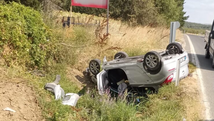 Keşan’da takla atan otomobilde 3 kişi yaralandı