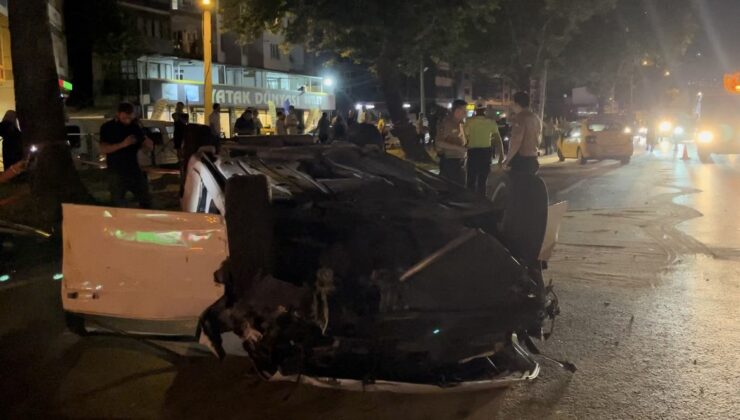 Makas atan otomobil taksiyle çarpıştı: 1’i ağır 3 yaralı