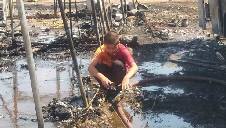 Mevsimlik işçilerin kaldığı çadırlarda yangın çıktı