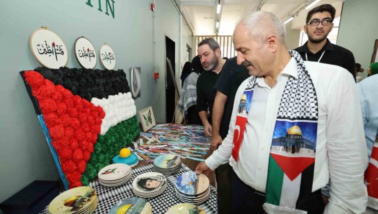 Öğrencilerin el emeği ürünleri Gazze için sergilendi