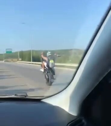 Otobanda tek teker ölüme yolculuk kamerada