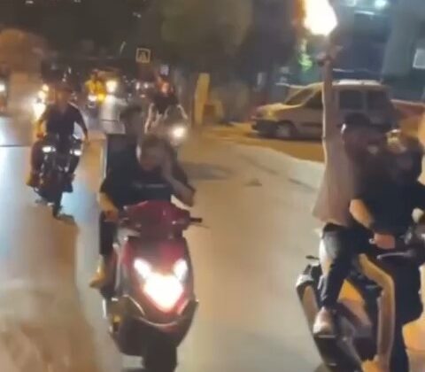 Pendik’te asker eğlencesi konvoyunda havaya rastgele ateş açıldı, o anlar kamerada