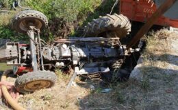 Sulama kanalına devrilen traktörün 20 yaşındaki sürücüsü öldü