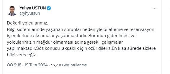 THY “biletleme ve rezervasyon işlemlerindeki aksamalar” nedeniyle açıklama yaptı