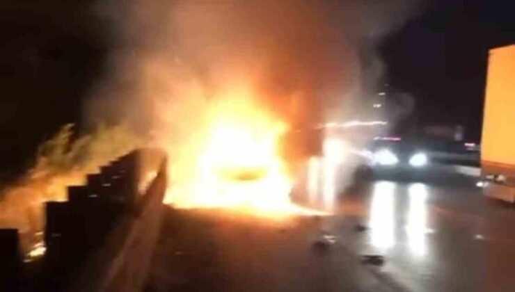 Arıza yapan araç bomba gibi patladı