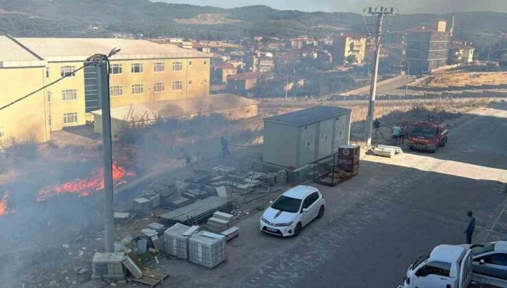 Ayvacık’ta otluk alanda çıkan yangın korkuttu