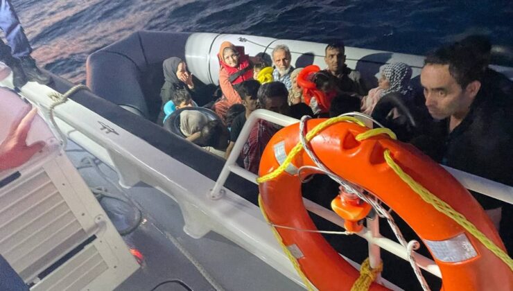 Ayvalık açıklarında 12’si çocuk 34 düzensiz göçmen yakalandı