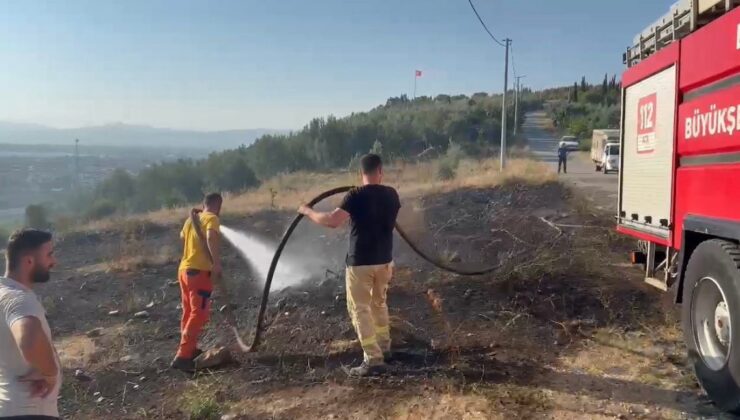 Bursa’da çıkan yangın ormanlık alana sıçramadan söndürüldü