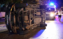 Edirne’de otomobil takla attı: 1 yaralı