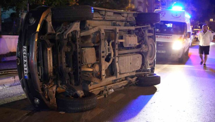 Edirne’de otomobil takla attı: 1 yaralı