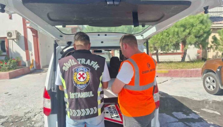 Eyüpsultan’da yola pis su dökerek ilerleyen beton mikseri sürücüsüne para cezası