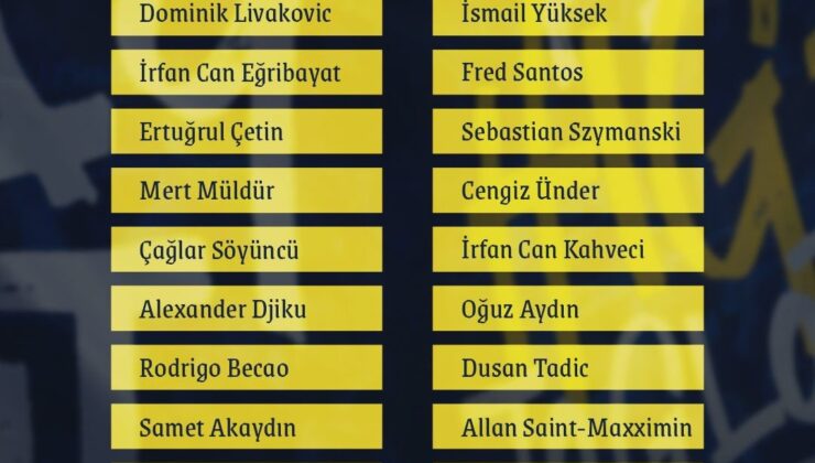 Fenerbahçe’nin Çaykur Rizespor maçı kamp kadrosu belli oldu