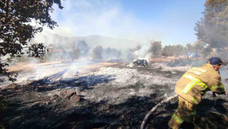Havran’da traktör römorkunda başlayan yangın makilik alana sıçradı