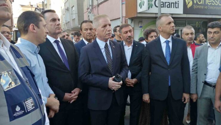 İstanbul Valisi Gül, Pendik’te İETT otobüsünün binaya çarptığı olay yerinde incelemede bulundu