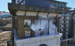 İstanbul’da dron ile dış cephe temizliği