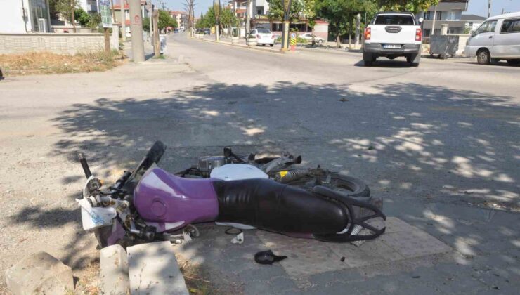 Keşan’da devrilen motosikletin sürücüsü yaralandı