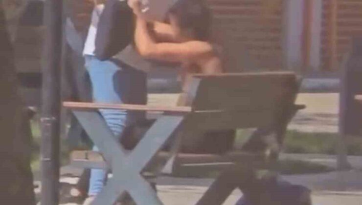 Kız arkadaşı herkesin gözü önünde böyle darp etti, ardından kaçtı