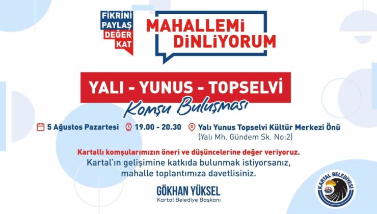 ‘Mahallemi Dinliyorum-Komşu Buluşmaları’ başlıyor