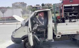Sakarya’da park halindeki kamyonet alev aldı: 1 yaralı