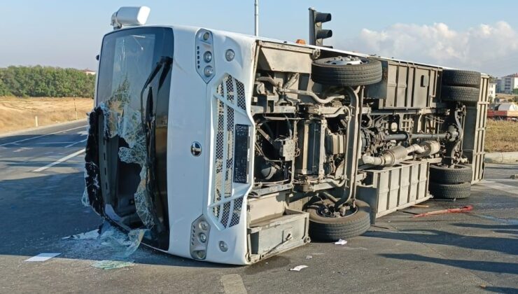 Tekirdağ’da işçi servisi kazası: 11 yaralı