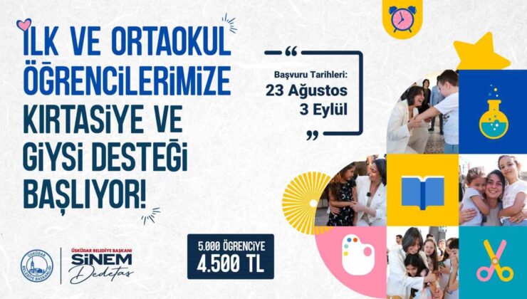 Üsküdar’da ilk ve orta öğretim öğrencilerine kırtasiye ve giyim desteği başlıyor