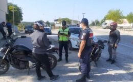 Vize’de jandarma ekiplerinden motosiklet denetimi
