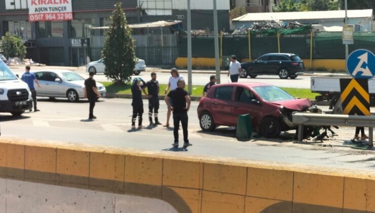 Yalova’da otomobil yol ayrımında bariyere çarptı: 1 yaralı