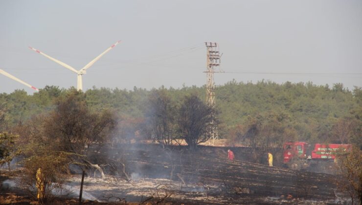 Çanakkale’de tarım arazisinde yangın