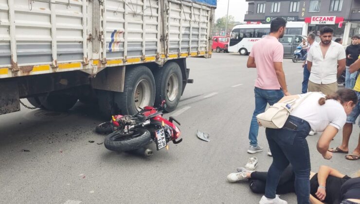 Kamyona çarpan motosiklet sürücüsü ağır yaralandı