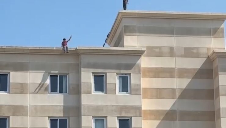 Maltepe’de metrelerce yüksekte tehlikeli eğlence