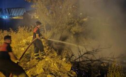 Otluk akanda çıkan yangın kısa sürede söndürüldü