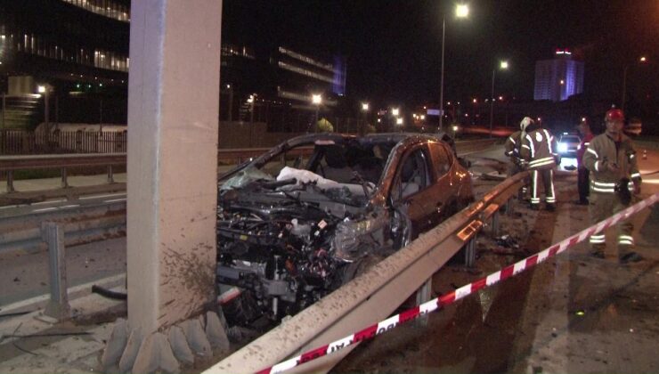 Pendik’te otomobil sürücüsü refüje girdi: 1 ağır yaralı