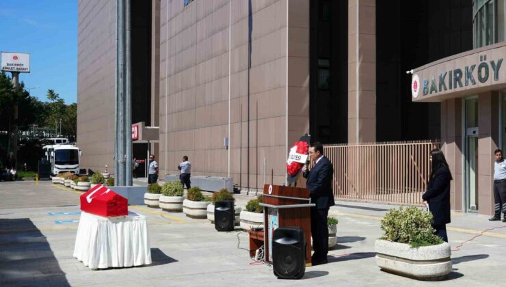 Vefat eden hakim Erdoğan Ayata için Bakırköy Adliyesi’nde tören düzenlendi