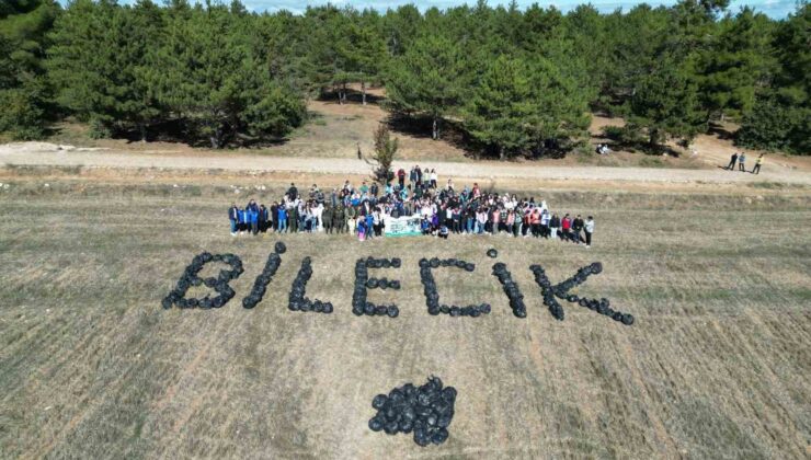 O kadar çöp topladılar ki poşetleriyle ’Bilecik’ yazdılar