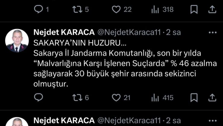 Sakarya hırsızlık vakalarının en çok azaldığı büyükşehir oldu