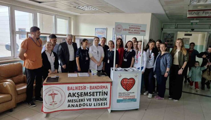 Bandırma’da organ bağışı farkındalığına gençlerden destek