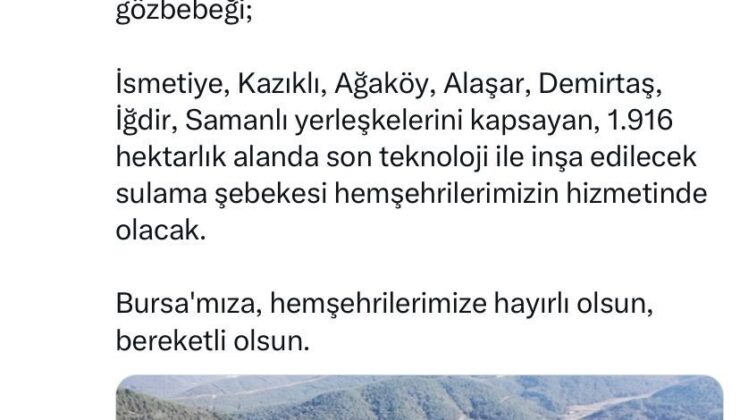 Demirtaş Barajı 20 Aralık’ta ihaleye çıkıyor