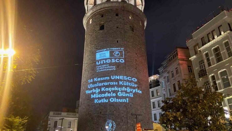 Galata Kulesi’ne yurtdışından getirilen kültürel mirasa ait görseller yansıtıldı