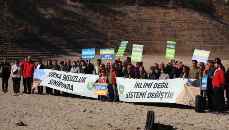 Kuruyan barajda basın açıklaması: Susuzluk kapıda